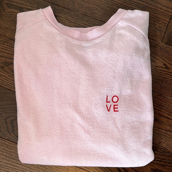Topshop Pink Fleece Crewneck - Picture 1 of 5